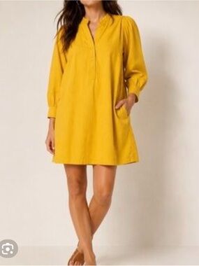 Men's Mustard Yellow Long-Sleeve Henley Shirt